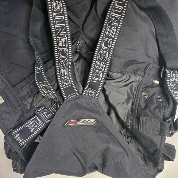 Descente D310 Black Snowboard Ski Bib Overalls Web Signature Suspenders 34 Long - Picture 1 of 15